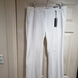 Express low rise slim flare columnist pants white